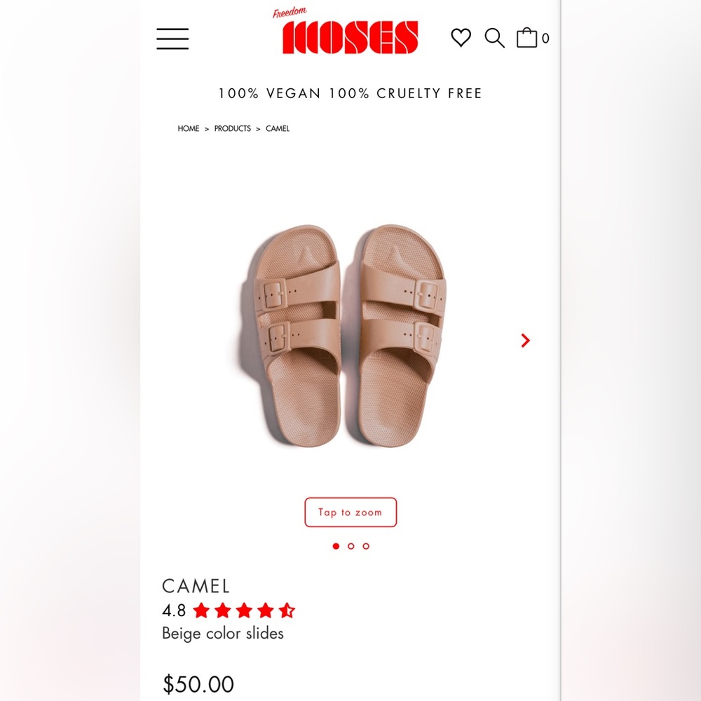 Freedom Moses Slides- Camel & White - image 3